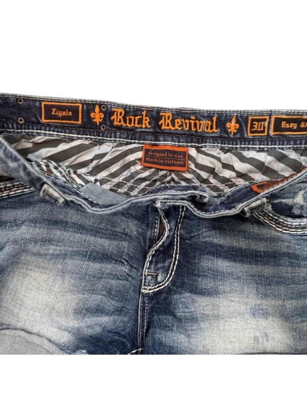 Rock Revival Ziylia Women's Distressed Denim Shorts Size 30 - Picture 6 of 7
